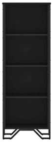 fekete szerelt fa könyvszekrény 50 x 31 x 137,5 cm