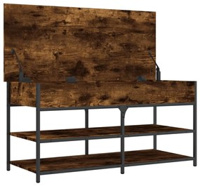 füstös tölgy színű szerelt fa cipőtároló pad 100 x 42,5 x 50 cm