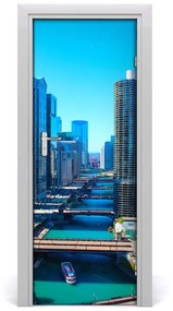 Ajtóposzter Chicago River 95x205 cm