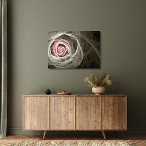 Üveg kép - Absztrakt rózsa világos rózsaszín (70x50 cm)