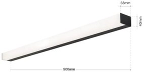 Orion Soff 3-588 - LED tükörmegvilágító HORIZON LED/18W/230V 90 cm IP44 fekete