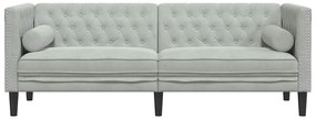 Chesterfield kanapé Világosszürke 194 x 74.5 x 70.5 cm Bársony