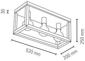 Spot-Light 9154374 - KAGO mennyezeti lámpa 3xE27/60W/230V matt tölgy