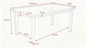 Bővíthető LIAM étkezőasztal Sonoma tölgy színben