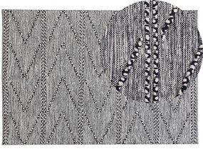 Fekete És Fehér Szőtt Szőnyeg 140 x 200 cm TERMAL Beliani