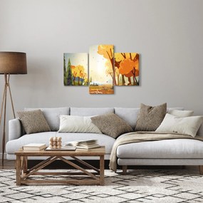 Kép - őszi táj, illusztrációk (90x60 cm)