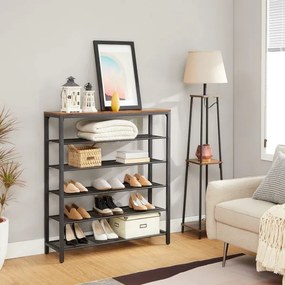 DAVOR cipőtartó, barna/fekete