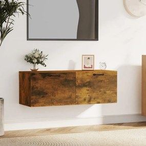 füstös tölgy színű szerelt fa faliszekrény 100 x 36,5 x 35 cm
