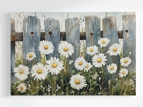 Vászonkép Canvas Rét Margaréta Vidéki Kerítés Vintage 60x40