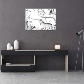 Üveg kép - Akvarell dzsungel (70x50 cm)