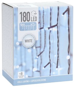 Icicle karácsonyi fényfüzér, fehér, 180 LED-es