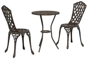 vidaXL Kert Bistro Készlet 3 pcs Bronz Alumínium