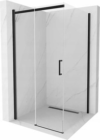 Mexen Omega zuhanykabin 100x100cm, 8mm üveg, fekete profil-átlátszó üveg, 825-100-100-70-00