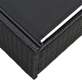 Napozóágy Fekete 60x200x27 cm Poli Rattan