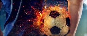Kép - Futball-labda a tűzben (120x50 cm)