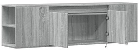 szürke sonoma színű fali TV-szekrény LED-del 135x31x39,5 cm
