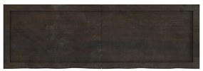 sötétbarna kezelt tömör fa fürdőszobai pult 120x40x(2-6) cm