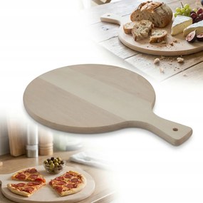 Fa deszka Kerek Nyéllel 30cm Vágható tálaló asztalra Bükk