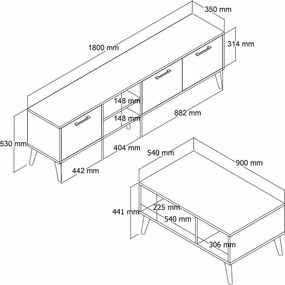 Nappali bútorszett, 180 cm – TR389MZA2130