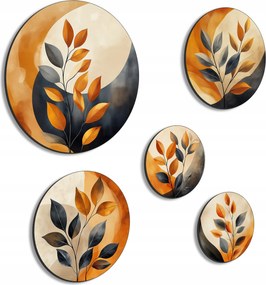 Boho Áttört Kép Szett Levél Geometriai Képek Nappaliba Falra