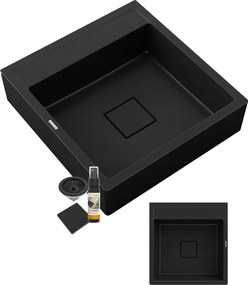 Egymedencés Mosogató Gránit Skandináv Fekete Farmer Tavo Szifon