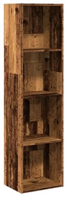 antik fa színű szerelt fa könyvespolc 40 x 30 x 152 cm