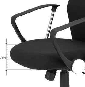 Ergonomikus irodai szék párnázott ülőfelülettel, állítható magassággal és hintafunkcióval, 120 kg teherbírással, fekete