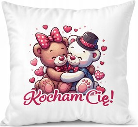 Párna 38x38cm Valentin nap maci szív Szeretlek Ajándék