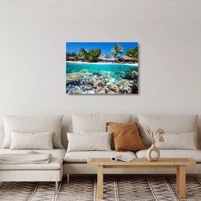 Tengerpart a trópusi szigeten képe (üvegen) (70x50 cm)