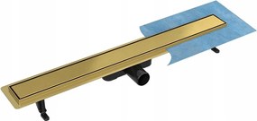 Lineáris lefolyó Besco Virgo Gold Duo 90 cm Arany Csiszolt 56l/min 2in1