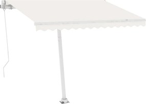 vidaXL krémszínű kézzel kihúzható póznás napellenző 300 x 250 cm