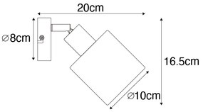 Mennyezeti lámpa fekete állítható - Hetta