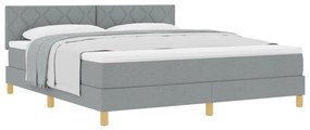 Box Spring Ágy matraccal, világosszürke, 180x200 cm, szövet