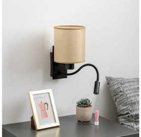 Brilagi - LED Fali lámpa NUBILA 1xE27/25W/230V+LED/3W fekete/világosbarna