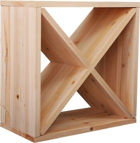 HOMCOM 24 Palackos Bor- és Likőrállvány, Természetes Fa, 50 x 26 x 50 cm | Aosom
