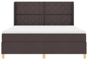 Boxspring Ágy Matrac Fekete Barna 180x200 cm Szövet