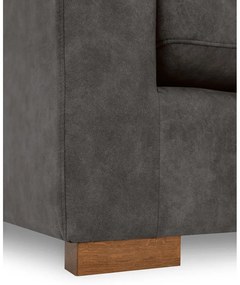 Antracitszürke bőrutánzat sarokkanapé (jobb oldali) Hamburg – Scandic