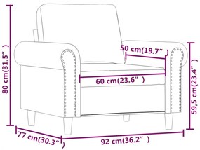 sárga bársony kanapéfotel 60 cm
