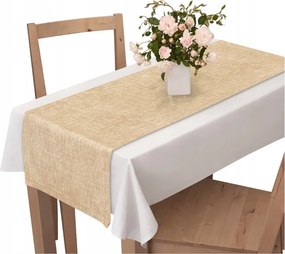 Abrosz Asztalterítő 40X120 Lenvászon Mintás Bézs