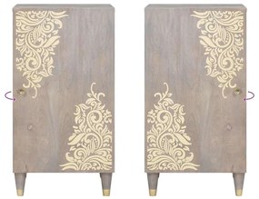 Széf polcokkal Szürke és Arany 40 x 33.5 x 75 cm Tömör mangófa