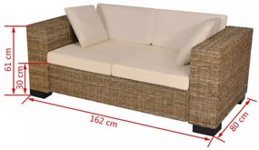7 darabos kétszemélyes valódi rattan kanapé szett