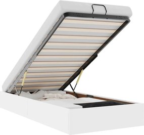 vidaXL Ottomán ágykeret matrac nélkül fehér 90x200 cm műbőr