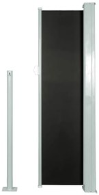 fekete behúzható oldalsó napellenző 120 x 300 cm