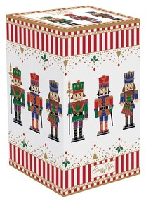 Karácsonyi diótörő mintás porcelán mécsestartó házikó Nutcrackers