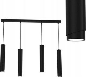 Függő Mennyezeti Lámpa Fém Csövek GU10 Loft Spot Fekete Csep