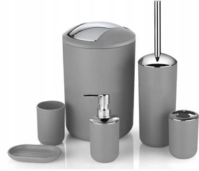 Flores Fürdőszobai Szett 6 Darabos Szürke