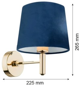Argon 4348 - Fali lámpa PONTE 1xE27/15W/230V kék/sárgaréz