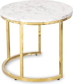 Dohányzóasztal szett márvány hatású felülettel arany kivitelben – OLIS