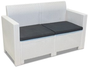 Fehér, kétszemélyes, technorattan Nebraska Bica kanapé