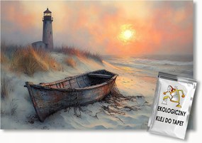 Fotótapéta Flizelina Tenger Part Tengerpart Lámpás Hajó Nap 300x210 ragasztó